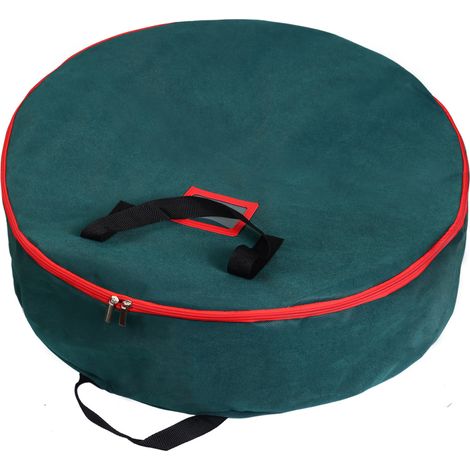 Poignée verte de couronne de Noël zippée pliable, artificielle, en toile, grande capacité, imperméable, boîte de rangement-88 17 cm (1/5)