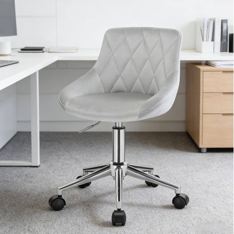 MEUBLIV Silla de oficina giratoria gris claro, altura regulable con ruedas (1/4)