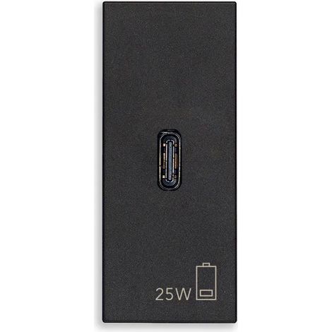 Presa alimentatore USB C PD 25W nero serie Linea Vimar 30292.C25G