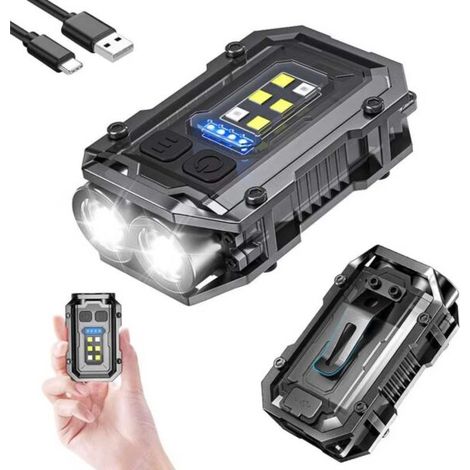 Mini lampe torche de poche LED, rechargeable par USB, avec lumière bleue et noire. - AquaForge (1/5)