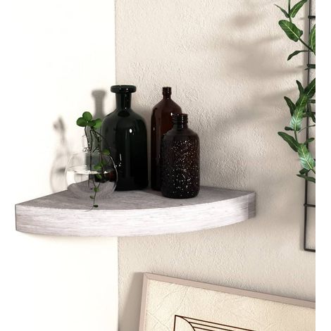 Wall Corner Shelf Concrete Grey 25x25x3.8 cm MDF vidaXL