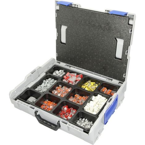 Le Sanitaire – L-BOXX® avec bornes de raccordement Wago – 879 pièces – Sections de câbles jusqu'à 4 mm² – Coffret compact pour installations domestiques