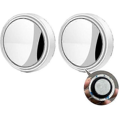 Nouveau lot de 2 rétroviseurs auxiliaires à ventouse pour voiture, rotation à 360°, grand angle, cadre rond, avec surveillance des angles morts - Blanc B (1/5)