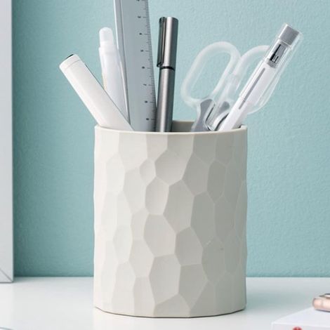 Stiftehalter für den Schreibtisch, Stifteetui, wasserdichter Silikon-Stiftehalter für den Schreibtisch, Make-up-Pinselhalter, Stiftetasche (Hellgrau) (1/5)