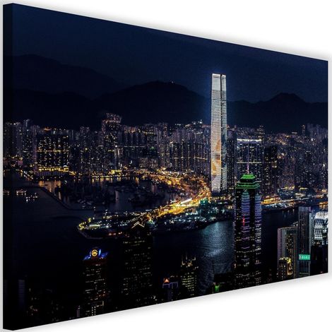 Tableau déco Skyline ville gratte-ciel 60x40 (1/5)