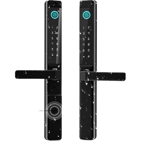 Serrure de Porte Intelligente extérieure étanche à Empreintes digitales, Double Face, matériau SUS for Serrure coulissante pivotante en Aluminium Mince(3585) (1/2)