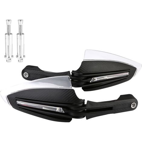 2 protectores de manos universales para motocicleta de 7/8" con intermitentes LED y luces de circulación diurna (DRL) -Crezuo