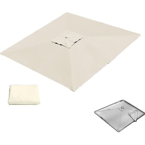 CCYKXA250x250cm Toile De Rechange pour Parasol Déporté, Tissu De Rechange pour Parasol De Terrasse, Couverture De 8 Baleines(Beige,2.5x2.5m (8x8ft)) (1/5)