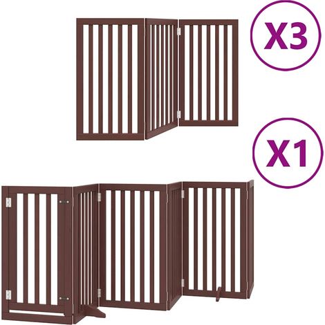 Maison Exclusive - Cancello Cani Porta Pieghevole Marrone 15 Pannelli 750cm Pioppo