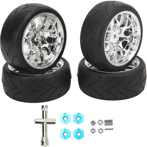 4 Roues RC 1/10 Pneus en Caoutchouc Haute Résistance à l'Abrasion Amortissement Renforcé pour Voitures de Sport 1/10 (1/5)