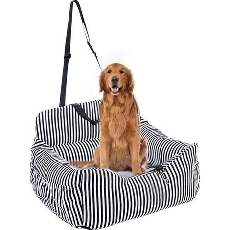 Pet Booster Dog Car Seats - Soft Booster Seats for Small Medium Dogs - Portable Dog Car Carrier Bed with Clip-on Leash for Dogs, Waterproof and Non-Slip,Blue (1/5)