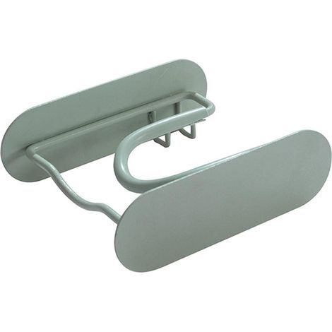 Supporto per asciugacapelli da parete, salvaspazio, in metallo, per bagno, ferro, 12 x 10 x 4 cm (verde) (1/5)