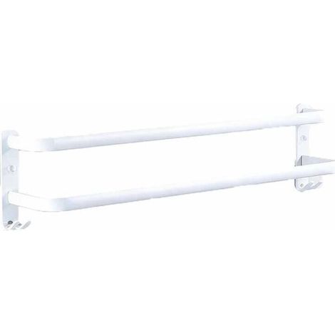 Porte-Serviettes Mural 2 Étages Porte Serviette Salle de Bain avec Crochets Porte-Serviettes Aluminium étagère Serviette pour Cuisine, Salle de Bains, Hôtel, 50 cm