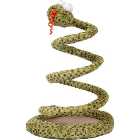 Spring-loaded snake toy for cats