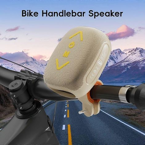 Enceinte sans fil pour vélo (blanc cassé) 7 W, Bluetooth 5.0 stéréo avec basses profondes, étanche IPX5, batterie 1200 mAh, autonomie de 10 h, compatible avec les appels mains libres via carte TF/TWS, (1/5)
