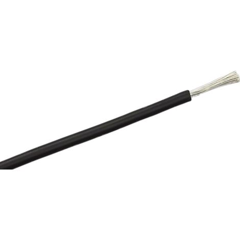 Fil pré-câblé RS PRO, Noir, 0,25 mm², isolant en Caoutchouc silicone, 200°C Max, longueur 25m ( Prix pour Bobine de 25 Mètres ) (1/2)