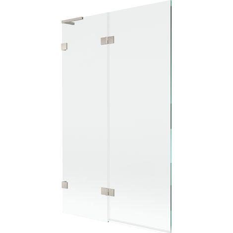 Mexen Lunar L Badewannenabtrennung mit 2 Türen, links 110 x 150 cm, transparent, gebürstetes Nickel - 897L-110-100-97-00-L (1/5)