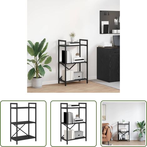 Étagère industrielle - Étagère Chêne noir 56 x 34 x 96 cm Bois d'ingénierie (1/5)