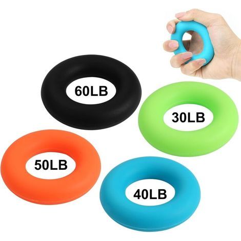 4 Pièces Renfort de Préhension de la Main, Entraîneur de Doigts, Finger Strengthener, Hand Gripper Exerciser Trainer Silicone Portable Entraîneur Musculaire pour Le Sport - 30 à 60 lb (1/4)