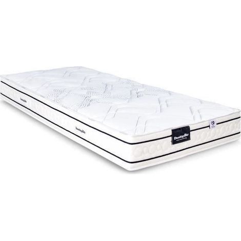 Matelas 90x190 marque DUNLOPILLO - Hauteur 20 cm Ressorts ensachés - Dunloflex - 5 zones - Soutien Equilibré - Fabriqué en France (1/5)