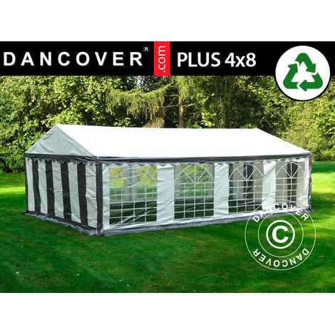 Partyzelt PLUS 4x8m PE 700, Grau/Weiß - Dancover