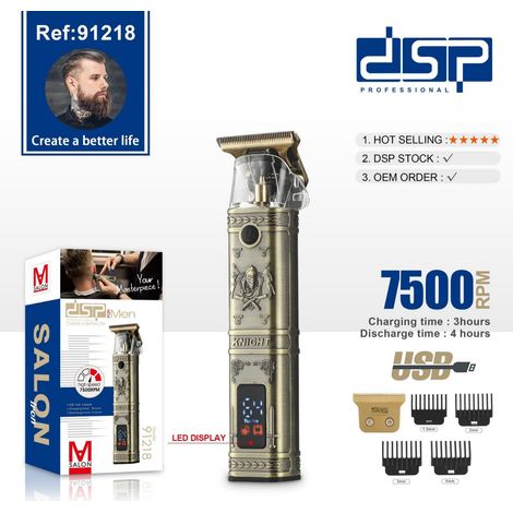 Tondeuse à cheveux électrique rechargeable par USB pour hommes, outils de coupe, lisseur à spaghetti, tondeuse électrique, pour crânes chauves (1/5)