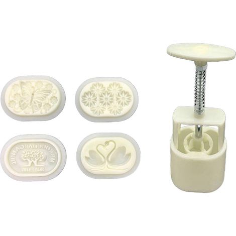 Moule à gâteau de lune 3D, moule à gâteau aux haricots mungo, en plastique, accessoires de pâtisserie pour gâteaux de lune, pâtisserie maison, multicolore, 50 g (insectes) (1/5)
