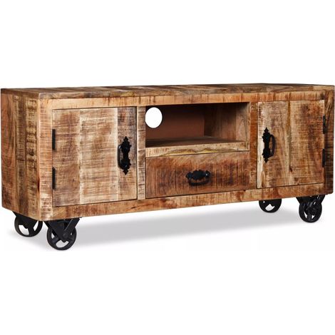 Mobile TV TV buffet dal design pratico in legno di mango grezzo 120 cm 2502131