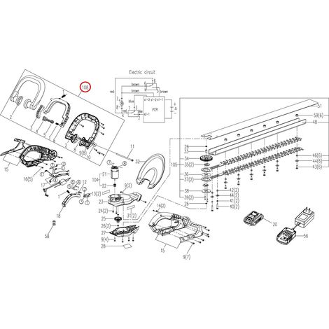Gruppo impugnatura anteriore XR50018639 ORIGINALE WORX