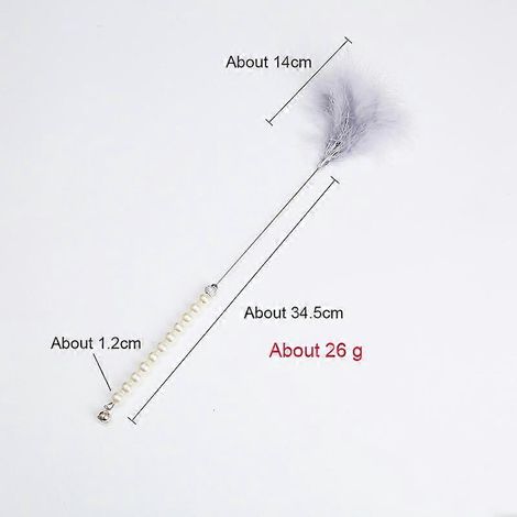 pièce - Jouet pour chat avec plume et manche en perle - Bâton interactif en plumes pour chat (vente en gros) (1/4)