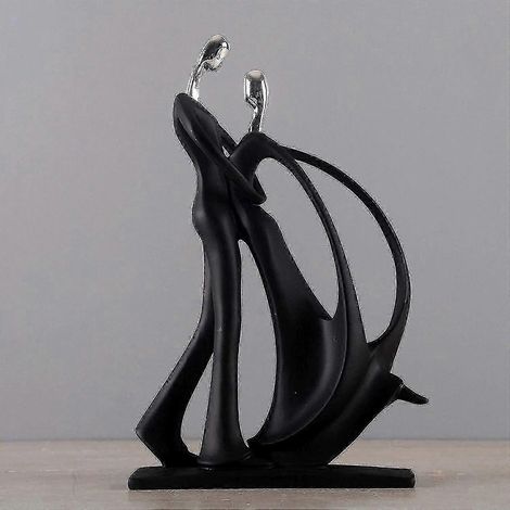 Skulptur eines tanzenden Paares aus Kunstharz, Tischfigur, abstrakte Statue eines tanzenden Paares mit rechteckigem Sockel, passend für JXLGV (1/5)