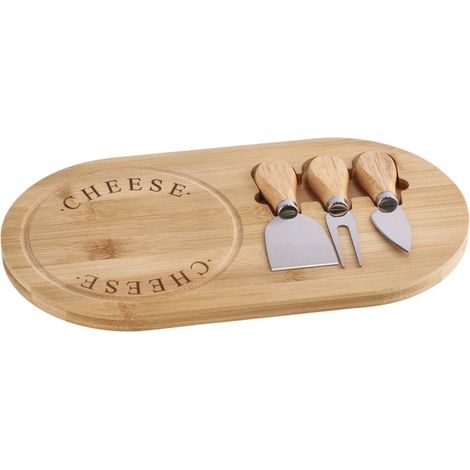 Ad Trend Tagliere Formaggio con 3 Coltelli 33 x 18 Cm (1/2)