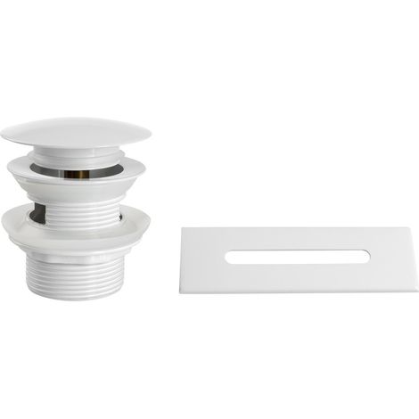 Aqualine - Kit bonde de baignoire et couvercle de trop-plein, ClickClack, blanc brillant TF9005W (1/5)