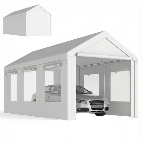 Tonnelle de jardin 3 x 6 m avec protection UV30 et hauteur Blanc (1/5)