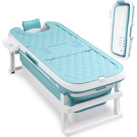 Vasca da bagno pieghevole per il bagno, vasca da bagno portatile per adulti, vasca pieghevole con copertura per la doccia, lunghezza 149 cm. (1/5)