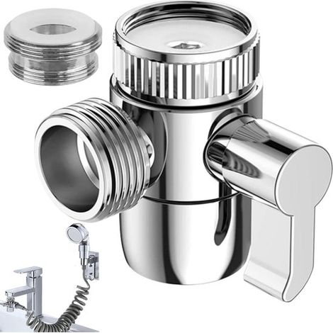 3-Wege-Duschumstellventil aus Messing, Ersatzteil für Waschbeckenarmatur mit Schlauchbrause für Küche und Bad (1/5)