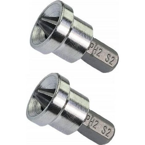 2er-Set Spezial-Schraubendreherbits für Gipskartonplatten/PH2 x 25 mm (1/4 Zoll) für PH2-Kreuzschlitzschrauben – Eisenwaren/Handwerkzeuge – Stahl S2