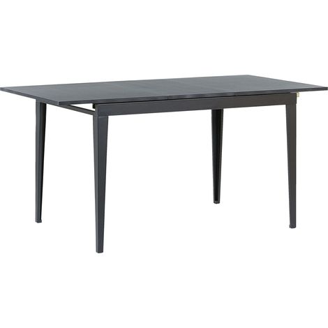 Tavolo da Pranzo Allungabile Gambe in Acciaio Nero 120 / 160 x 80 cm Norley