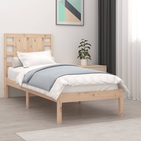 Cadre De Lit Moderne: Simple - Lit Simple - Bois de pin massif 90x200 cm Chic-983426 (1/4)