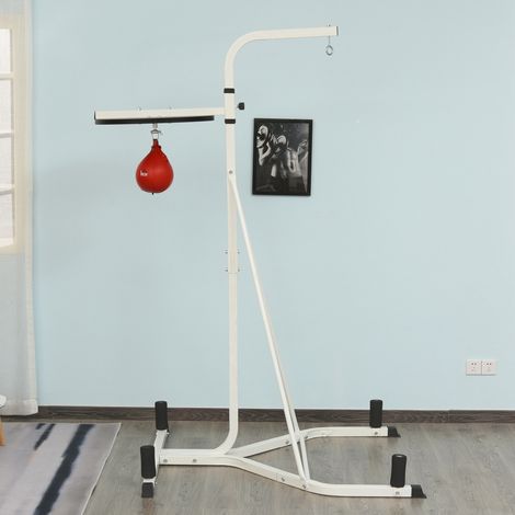 2-in-1 Boxsackständer mit Speedbag, freistehend, 156 x 115 x 224 cm, Weiß