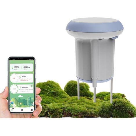 Capteur intelligent d'humidité et de température du sol WiFi/Bluetooth, aucun hub nécessaire Moniteur de plantes d'intérieur et d'extérieur certifié étanche IP65 Compatible avec Alexa