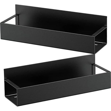 Porte-épices magnétique noir, rangement pour épices de cuisine, 2 pièces (1/4)