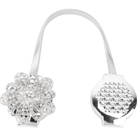 Rideau Magntique avec Strass Argents Pince Ressort Flexible (1/5)