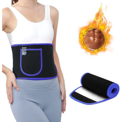 Ceinture De Sudation - Caoutchouc À Ions D'argent Et Lycra - 110 X 20 Cm - Pour Course Yoga Fitness - 1 Pièce (1/5)
