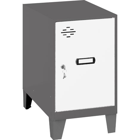 SimonRack Armadietto Spogliatoio Metallico Piccolo, 575x300x500 mm, Armadietto con Chiave, Antracite/Bianco - Simonlocker