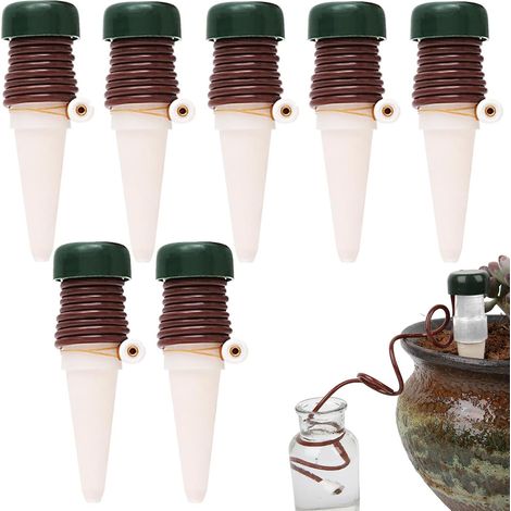 7 pcs Distributeurs d'eau pour Plantes, Intérieur Arroseur Automatique Plante, Plante Goutte a Goutte Bouteille, Alimentation en Eau a La Demande, Économie d'eau et Économie, Facile a Utiliser