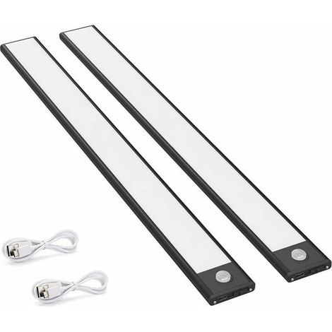 Lot de 2 lampes d'armoire détecteur mouvement LED 150 lm batterie rechargeable USB (1/5)