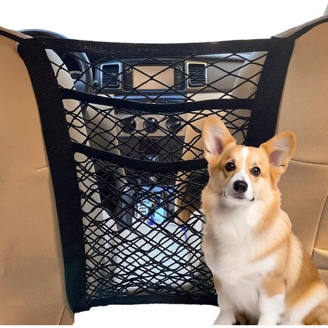 2pcs Barrière de Voiture pour Chien à 3 Niveaux,Barrière de Voiture,Enceinte de Voiture en Filet pour Animaux de Compagnie,séparation pour Chien,Organisateur de Voiture rétractable (1/5)