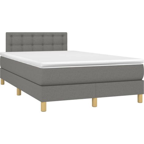 Maison Exclusive - Cama box spring con colchón tela gris oscuro 1 (1/5)