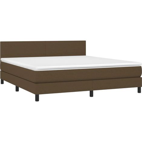 vidaXL Sommier à lattes de lit avec matelas Marron foncé 160x200 cm (1/5)